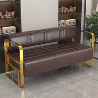İnternet fenomeni minimalist modern ticari deri kanepe, kuaför salonu için hafif lüks dinlenme alanına sahip bekleme koltuğu