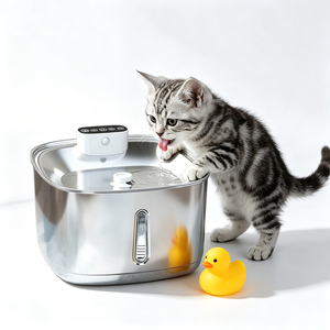 Bebedero para Mascotas de Acero Inoxidable Duradero, Base Estable Antideslizante, Fácil de Limpiar, Tazón de Agua para Mascotas - Product Image 1