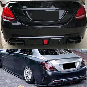 Diffusore Posteriore per Mercedes Benz <span class=keywords><strong>W205</strong></span> Classe C <span class=keywords><strong>AMG</strong></span> C63 C63S C43 C43S Berlina 2015-2021, Stile Brabus - Product Image 3