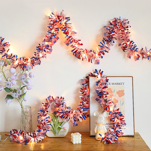 Ghirlanda Luminosa con Bandiera Americana all'Ingrosso, Luci LED per il 4 Luglio, Decorazioni Rosso Bianco Blu per il Giorno dell'Indipendenza - Product Image 2