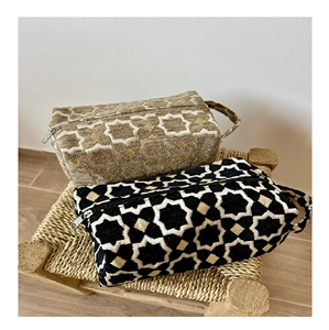 Mini trousse de maquillage élégante à impression personnalisée en toile résistante à l'eau avec fermeture à glissière Vente en gros de marque privée au design unique et portable - Product Image 1