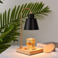Lampe chauffe-bougie électrique de luxe nordique en bois massif et métal, avec diffuseur d'arômes réglable pour bougies parfumées d'intérieur (vente en gros)