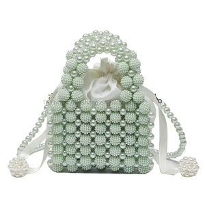 New Popular Pearl Handbag Women's New Mini Handmade Woven Cute Small <b>Square</b> Bag Stylish Single Shoulder Crossbody Bag - Product Image 6