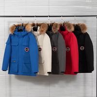 Veste d'hiver pour homme de haute qualité avec grand col en fourrure, coupe slim, coupe-vent, vêtements de travail, veste d'extérieur, parka épaisse