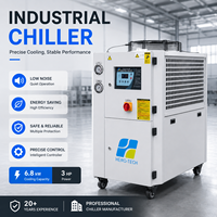 Mini-refroidisseur mobile HTI-3A à refroidissement par air, équipement d'échange thermique, compresseur Sanyo, pompe à réservoir haute pression, R-410A/R407C, 3-380V