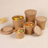 Gobelet à soupe jetable en papier kraft simple paroi, compatible PLA/PE, biodégradable, recyclable, écologique, de haute qualité, King Garden