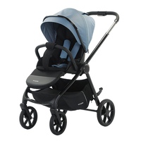 Poussette bébé haut de gamme 3-en-1 |   Cadre en métal, grandes roues en PU, système d'amortissement, mode lit plat 175, pliable pour les voyages