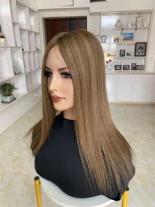 Customize 5*6 Mono Top Topper Human Hair High Quality With PU Cuticle Aligned Mono PU Hair Topper Piece #SBB - Product Image 4