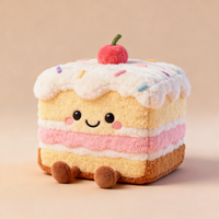 OEM ODM Peluche personnalisée au design de gâteau souriant Kawaii, poupée en peluche douce faite sur mesure, jouet en peluche, coussin