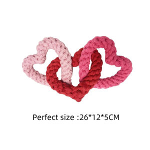 Прочная хлопковая веревка, игрушка для жевания собак, новый дизайн, цепочка сердца для чистки зубов, устойчивый стиль, милая форма костей, День святого Валентина - Product Image 5