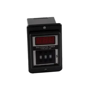 Temporizador digital preto ASY-3D 0.1s-99.9s, temporizador relé 24v