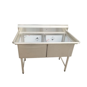 อ่างล้างจานคู่ VICTORY KITCHEN รุ่น 201 ทำจากสแตนเลสหนา 1.0 มม. ความจุ 10 ลิตร พร้อมขาเหลี่ยมสีเงิน ขนาด 120*70*90 ซม. สำหรับล้างจานในครัว - Product Image 5