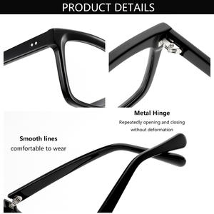 <span class=keywords><strong>2026</strong></span>年サンレイ新作高級デザイナーフレーム光沢ブラックスクエアメガネ男女兼用高品質アセテート光学メガネメーカー - Product Image 5