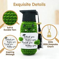 SIHPTO 2026 Cadeaux de remise de diplôme : Bonnets en crochet en forme de cornichon, avec pompon, motif animaux mignons, pour soutien émotionnel et message positif, pour filles et garçons, haute qualité