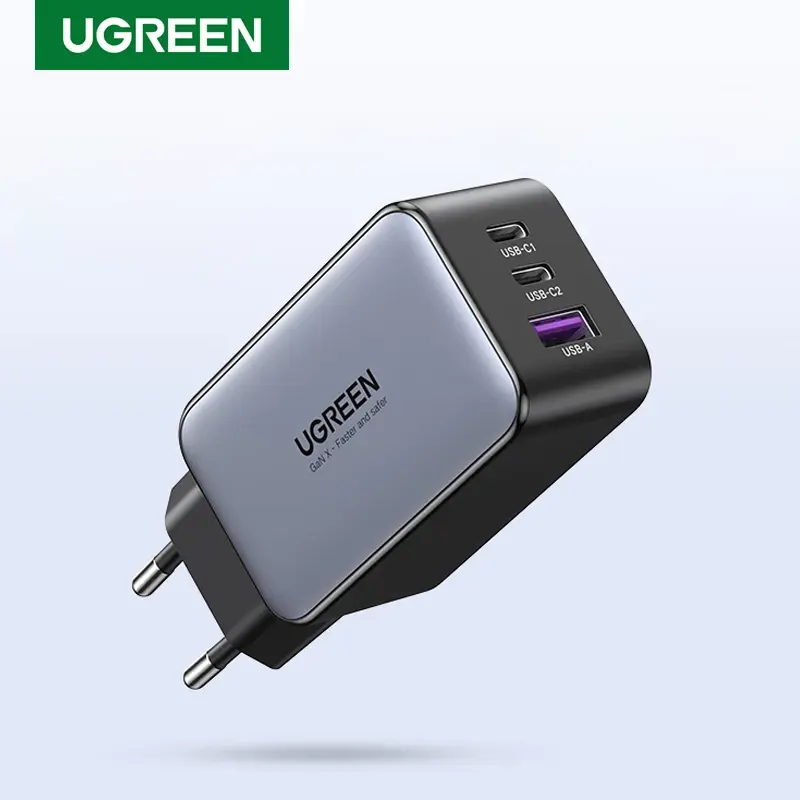 UGREEN PD 65W GaN cargador de carga rápida 4,0 3,0 tipo C PD cargador USB de carga rápida cargador de pared para iPhone 15 14 13 Pro Max