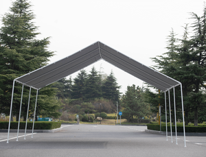 重型12X20英尺车棚，带防水汽车遮蔽防水布帐篷和金属框架，用于花园遮篷和车库盖 - Product Image 6