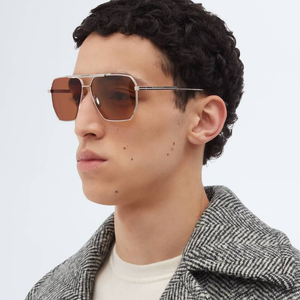 Bottega BV Geometric Double Bridge Sunglasses Metal Frame UV Protection Fashion Eyewear for Men Women Veneta - Product Image 4