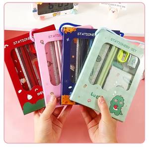 Grosir set peralatan tulis anak-anak, alat tulis kartun hadiah kecil enam set set pensil sekolah dasar - Product Image 6