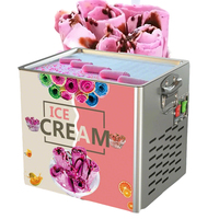 Machine à yaourt glacé à usage domestique, mini sorbetière instantanée pour la maison, plateau à glace roulée, machine à glace au yaourt frit
