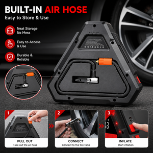 Arrancador de Coches Portátil Triangular Único de 12V con Inflador de Neumáticos, Bomba de Aire, Potenciador de Batería y Luz LED de Advertencia de Emergencia SOS - Product Image 4