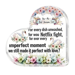 1 plaque en acrylique en forme de cœur avec des citations d'amour et des phrases romantiques inspirées de <span class=keywords><strong>Netflix</strong></span> - Product Image 5