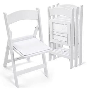 Wholesale Wedding Party Garden Gladiator Vinyl <strong>Padded</strong> Resin White <strong>Folding</strong> Wimbledon <strong>Chairs</strong> for Events - Product Image 1