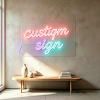 Letrero de Neón Acrílico Personalizado en Oferta, Letrero LED con Diseño de Logotipo para Decoración de Paredes