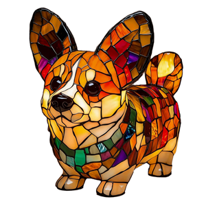 Figurines de chien en résine, veilleuse LED, ornements écologiques, décoration d'art de bureau pour Noël, nouveaux petits cadeaux - Product Image 1