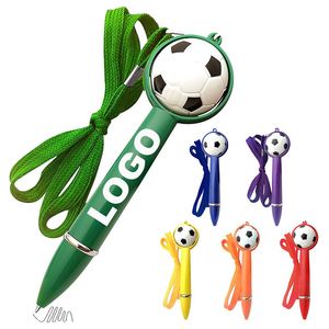 Bolígrafo Publicitario de Fútbol Personalizado, Bolígrafo Promocional con Temática Deportiva, Bolígrafo Antiestrés con Forma de Balón de Fútbol con Cordón - Product Image 1