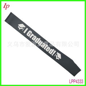 Écharpe de diplômé blanche avec texte noir, accessoire de fête de remise des diplômes, sangle d'épaule LPP4331 - Product Image 4