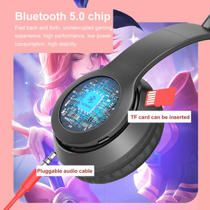 Offres Spéciales Led mignon P47 <span class=keywords><strong>chat</strong></span> <span class=keywords><strong>oreille</strong></span> casque Bt5.0 casque sans fil avec micro enfant fille stéréo P47M écouteur - Product Image 2