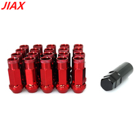 M12x1.5 Écrous de roue à extrémité ouverte Écrou de blocage forgé et clé Voitures Adaptateur de verrouillage de roue de course Écrous de moyeu antivol universels 20pcs