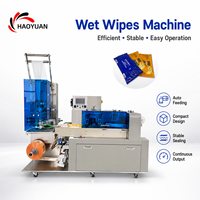 Machine automatique à lingettes humides HAOYUAN JBK-260 contrôlée par PLC, haute vitesse, certifiée CE, écran tactile, ligne complète automatique