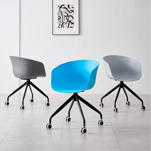 Chaise de réception pivotante en plastique <span class=keywords><strong>pas</strong></span> chère, fauteuil de bureau pivotant en plastique pour salon avec roulettes - Product Image 3