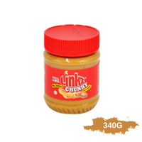 Pâte à tartiner au beurre de cacahuète Linkz Rich Chunky, beurre de noix croustillant, 340g, saveur authentique et naturelle de noix, en bouteille