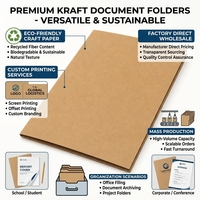 Dossier de documents A4 en papier kraft, dossier de classement personnalisé imprimé, enveloppe d'archives de bureau