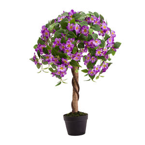 PZ-1-237 Home Garden Decor Lifelike Faked Mixed Rose Floral Planta Em Vaso Branco <span class=keywords><strong>Topiary</strong></span> Flor Artificial Árvore De Bola - Product Image 6