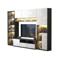 Meuble TV de salon de style moderne, sur mesure, de luxe, avec console multimédia et unité de rangement