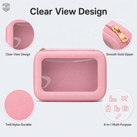 Pochette cosmétique transparente à fermeture éclair, sac de voyage transparent pour maquillage, organiseur de grande capacité, étui multifonctionnel