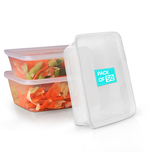 Disposable BPA Free Transparent Microwavable Plastic Food <b>Containers</b> with Lid 500ML/650ML/750ML/1000ML Take Away Storage NOVISON - Product Image 1