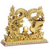 Statue de dragon et de phénix en laiton Feng Shui avec technique de moulage et impression sérigraphique pour la décoration de la maison
