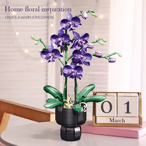 JIESTAR JJ9235 666PCS Série Fleurs Plante en <span class=keywords><strong>Pot</strong></span> Violette Ornement Blocs <span class=keywords><strong>de</strong></span> Construction Modèle Technique Jouet Éducatif Cadeau <span class=keywords><strong>de</strong></span> Fête - Product Image 5