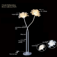 Support de fleurs en cristal LED en fer pour la décoration de mariage, fête, événement, allée, éclairage de route avec alimentation électrique AC