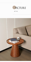 Table basse ronde de style japonais Sabi Wabi pour salon, appartement loft, maison en bois