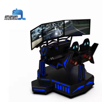 Simulateur de course VR 4D à trois écrans en métal pour deux joueurs, chaise de jeu automobile F1 pour divertissement intérieur