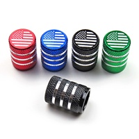 Capuchons de valve de pneu drapeau américain avec doublure en plastique, en aluminium résistant à la corrosion, universels pour voitures et camions