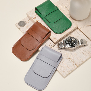 Étui de rangement de <span class=keywords><strong>voyage</strong></span> en cuir de qualité supérieure pour <span class=keywords><strong>montre</strong></span>-bracelet, bijoux, lunettes, anti-poussière, boîte à <span class=keywords><strong>montre</strong></span> portable, organisateur, pochette cadeau - Product Image 4