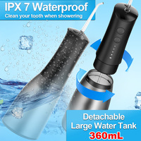 360mL Produit de soin de la bouche noire Jet Waterflosser Dents Pick Cleaning Portable Dental Water Flosser Irrigador Bucal Oral Irrigator