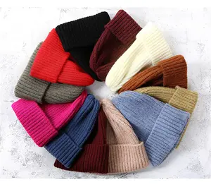 经典羊毛亚克力空白帽厚针织帽/柔软保暖冬款帽子定制品牌标志小帽
