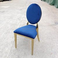 Chaises Empilables de Fabricant à Dossier Ovale en Métal et Vinyle Doré pour Hôtels, Banquets, Mariages et Événements